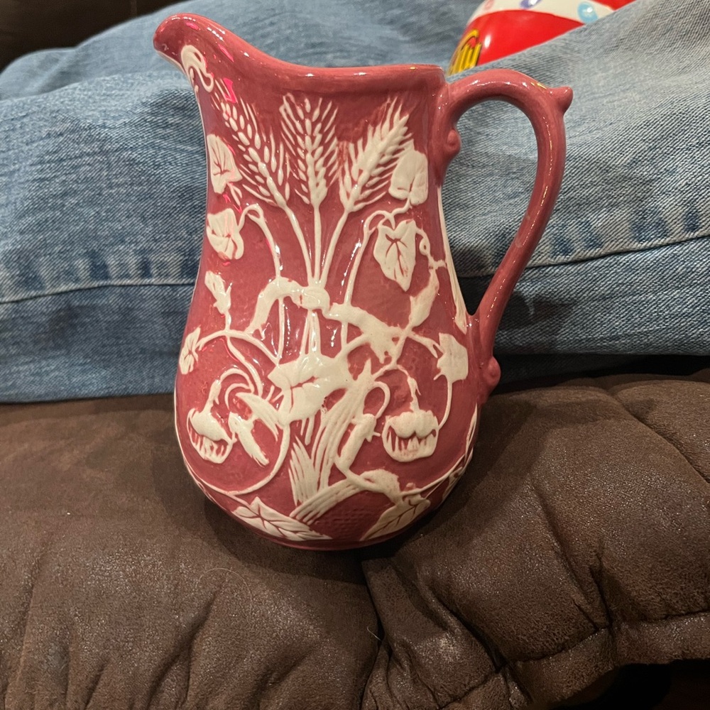 Elegant Red Ceramic Pitcher